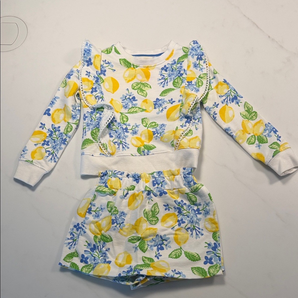 Isaac Mizzahi Girls' Lemon Blossom  Set - Yellow & Blue